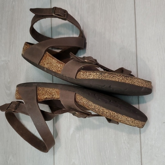 Birkenstock Women Ankle Leather Strap Sandals shoes sz 40/9 - Picture 8 of 13